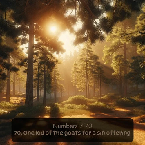 citation biblique : 70. One kid of the goats for a sin offering:
 sur fond image nature