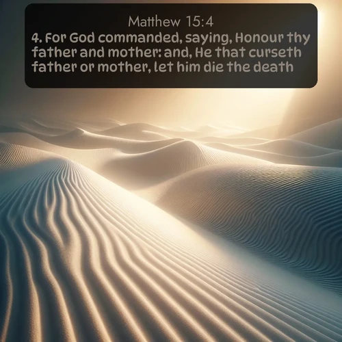 citation biblique : 4. For God commanded, saying, Honour thy father and mother: and, He that curseth father or mother, let him die the death.
 sur fond image nature