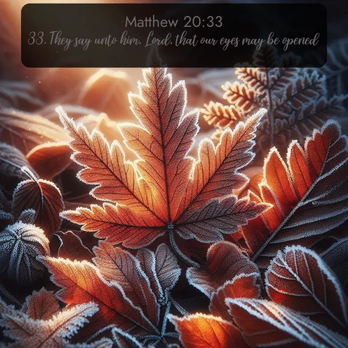 citation biblique : 33. They say unto him, Lord, that our eyes may be opened.
 sur fond image nature