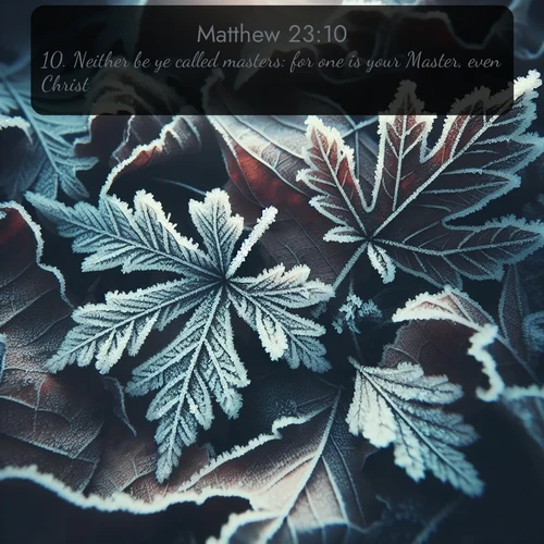 citation biblique : 10. Neither be ye called masters: for one is your Master, even Christ.
 sur fond image nature