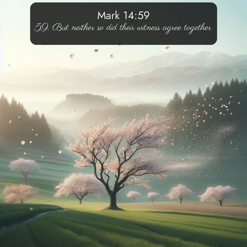 citation biblique : 59. But neither so did their witness agree together.
 sur fond image nature