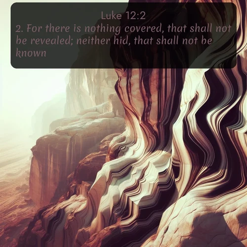 citation biblique : 2. For there is nothing covered, that shall not be revealed; neither hid, that shall not be known.
 sur fond image nature
