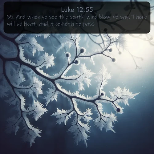 citation biblique : 55. And when ye see the south wind blow, ye say, There will be heat; and it cometh to pass.
 sur fond image nature