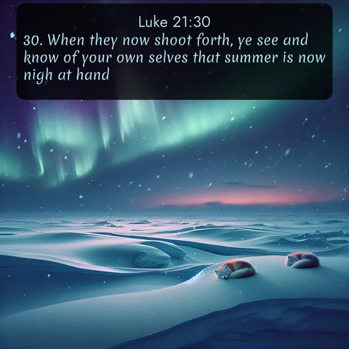 citation biblique : 30. When they now shoot forth, ye see and know of your own selves that summer is now nigh at hand.
 sur fond image nature
