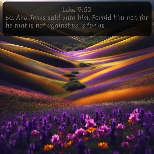 citation biblique : 50. And Jesus said unto him, Forbid him not: for he that is not against us is for us.
 sur fond image nature