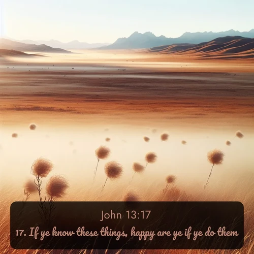 citation biblique : 17. If ye know these things, happy are ye if ye do them.
 sur fond image nature