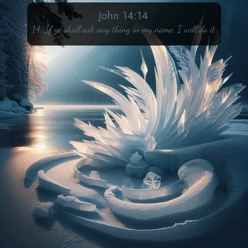 citation biblique : 14. If ye shall ask any thing in my name, I will do it.
 sur fond image nature