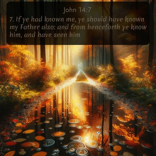 citation biblique : 7. If ye had known me, ye should have known my Father also: and from henceforth ye know him, and have seen him.
 sur fond image nature
