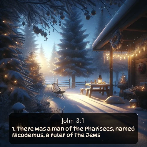 citation biblique : 1. There was a man of the Pharisees, named Nicodemus, a ruler of the Jews:
 sur fond image nature