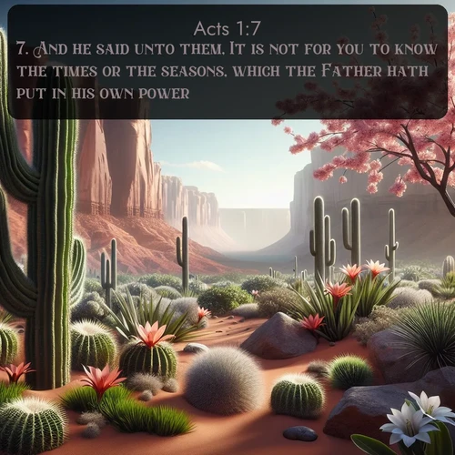 citation biblique : 7. And he said unto them, It is not for you to know the times or the seasons, which the Father hath put in his own power.
 sur fond image nature