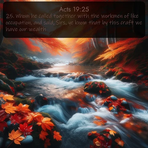 citation biblique : 25. Whom he called together with the workmen of like occupation, and said, Sirs, ye know that by this craft we have our wealth.
 sur fond image nature