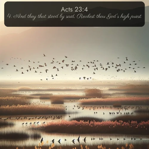 citation biblique : 4. And they that stood by said, Revilest thou God&#039;s high priest?
 sur fond image nature