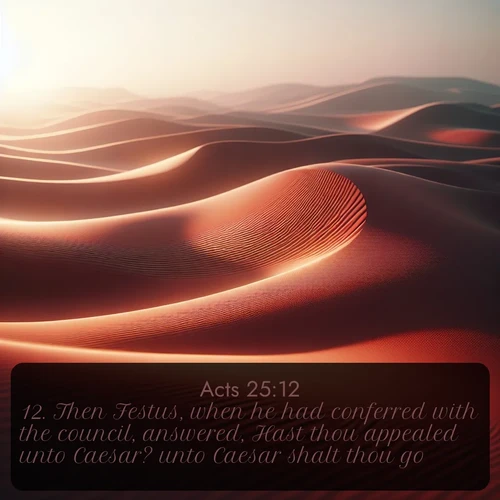 citation biblique : 12. Then Festus, when he had conferred with the council, answered, Hast thou appealed unto Caesar? unto Caesar shalt thou go.
 sur fond image nature