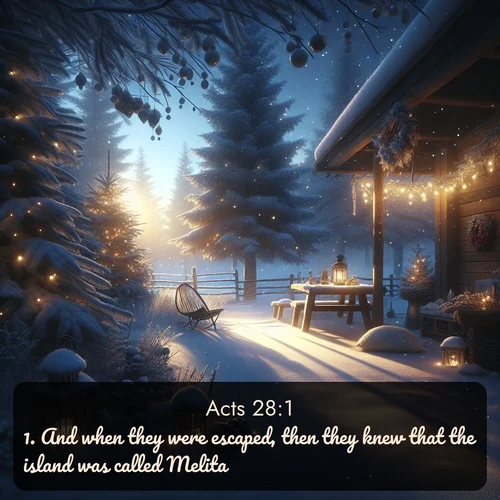 citation biblique : 1. And when they were escaped, then they knew that the island was called Melita.
 sur fond image nature
