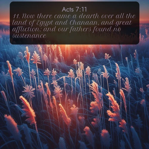 citation biblique : 11. Now there came a dearth over all the land of Egypt and Chanaan, and great affliction: and our fathers found no sustenance.
 sur fond image nature
