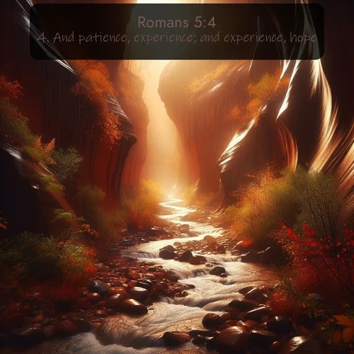 citation biblique : 4. And patience, experience; and experience, hope:
 sur fond image nature