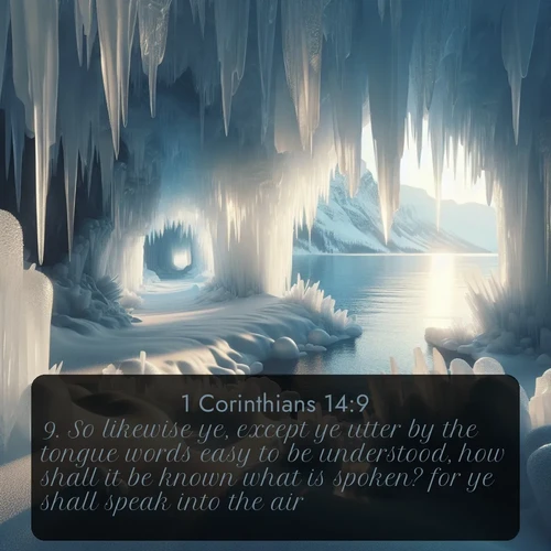 citation biblique : 9. So likewise ye, except ye utter by the tongue words easy to be understood, how shall it be known what is spoken? for ye shall speak into the air.
 sur fond image nature