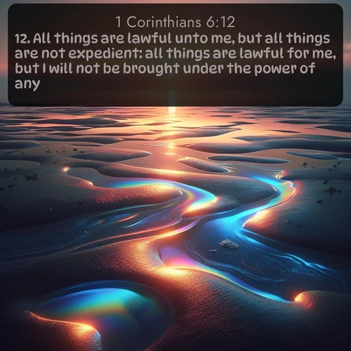 citation biblique : 12. All things are lawful unto me, but all things are not expedient: all things are lawful for me, but I will not be brought under the power of any.
 sur fond image nature