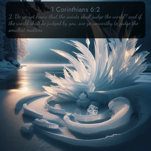citation biblique : 2. Do ye not know that the saints shall judge the world? and if the world shall be judged by you, are ye unworthy to judge the smallest matters?
 sur fond image nature