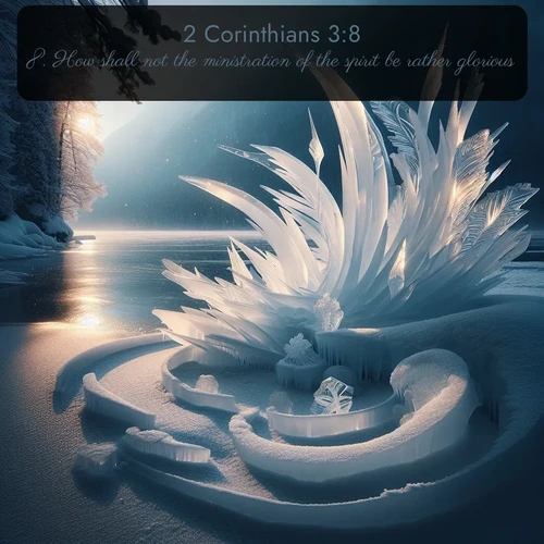 citation biblique : 8. How shall not the ministration of the spirit be rather glorious?
 sur fond image nature