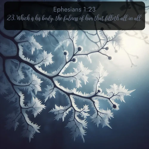 citation biblique : 23. Which is his body, the fulness of him that filleth all in all.
 sur fond image nature