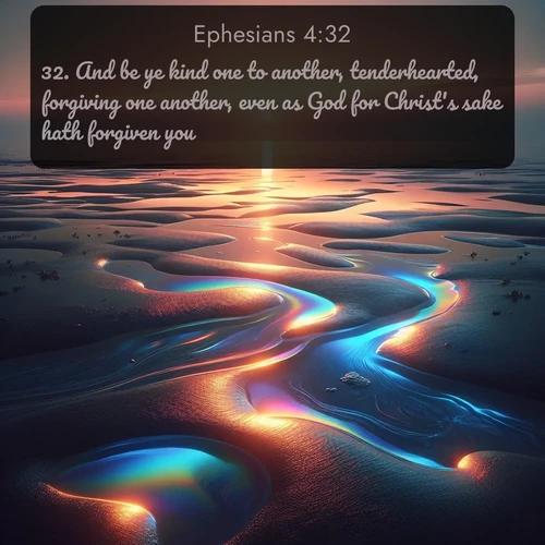 citation biblique : 32. And be ye kind one to another, tenderhearted, forgiving one another, even as God for Christ&#039;s sake hath forgiven you.
 sur fond image nature