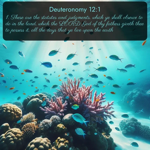 citation biblique : 1. These are the statutes and judgments, which ye shall observe to do in the land, which the LORD God of thy fathers giveth thee to possess it, all the days that ye live upon the earth.
 sur fond image nature