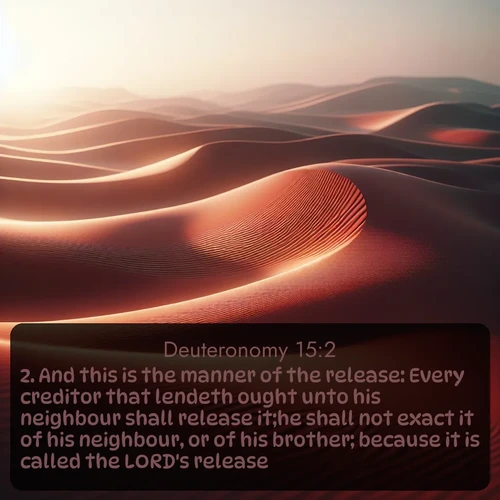 citation biblique : 2. And this is the manner of the release: Every creditor that lendeth ought unto his neighbour shall release it;he shall not exact it of his neighbour, or of his brother; because it is called the LORD&#039;s release.
 sur fond image nature