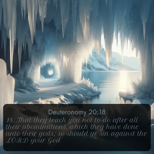 citation biblique : 18. That they teach you not to do after all their abominations, which they have done unto their gods; so should ye sin against the LORD your God.
 sur fond image nature