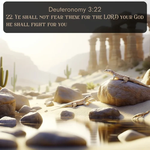citation biblique : 22. Ye shall not fear them: for the LORD your God he shall fight for you.
 sur fond image nature