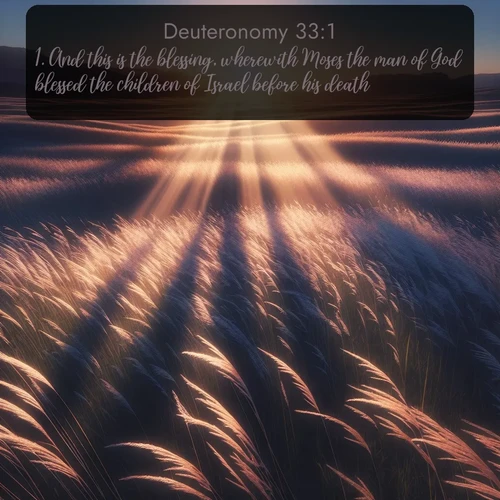 citation biblique : 1. And this is the blessing, wherewith Moses the man of God blessed the children of Israel before his death.
 sur fond image nature