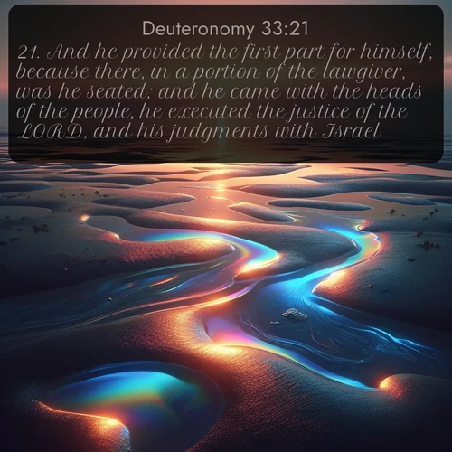 citation biblique : 21. And he provided the first part for himself, because there, in a portion of the lawgiver, was he seated; and he came with the heads of the people, he executed the justice of the LORD, and his judgments with Israel.
 sur fond image nature