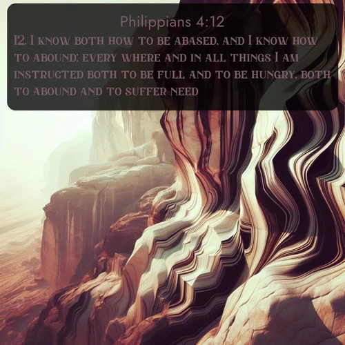 citation biblique : 12. I know both how to be abased, and I know how to abound: every where and in all things I am instructed both to be full and to be hungry, both to abound and to suffer need.
 sur fond image nature
