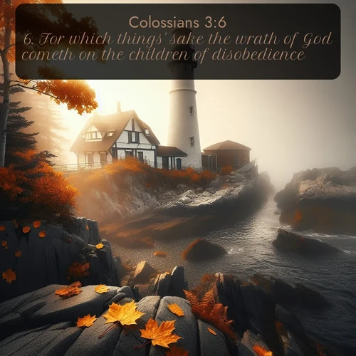 citation biblique : 6. For which things&#039; sake the wrath of God cometh on the children of disobedience:
 sur fond image nature