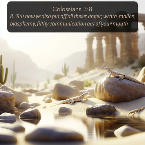 citation biblique : 8. But now ye also put off all these; anger, wrath, malice, blasphemy, filthy communication out of your mouth.
 sur fond image nature