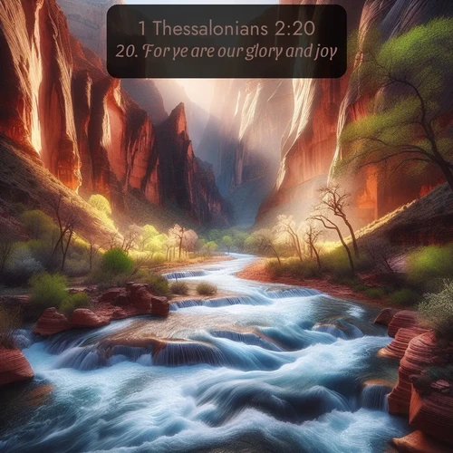 citation biblique : 20. For ye are our glory and joy.
 sur fond image nature