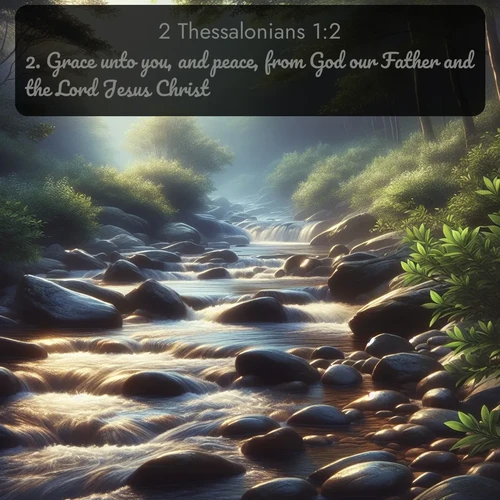 citation biblique : 2. Grace unto you, and peace, from God our Father and the Lord Jesus Christ.
 sur fond image nature