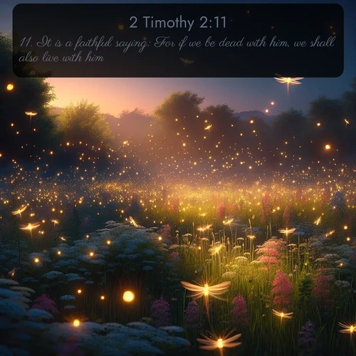 citation biblique : 11. It is a faithful saying: For if we be dead with him, we shall also live with him:
 sur fond image nature