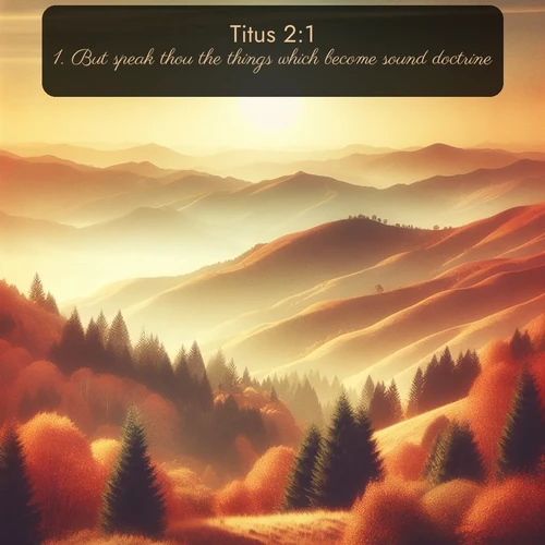 citation biblique : 1. But speak thou the things which become sound doctrine:
 sur fond image nature