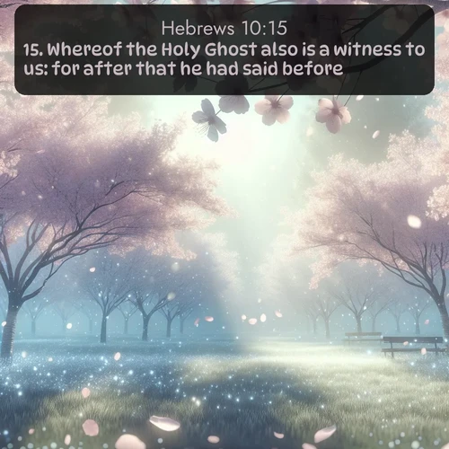 KJV Hebrews  ; image nature: image with the bible verse :Whereof the Holy Ghost also is a witness to us: for after that he had said before, ; Discover beautiful Bible verse images enriched with natural landscapes, from serene beaches to cascading waterfalls. All images are free and ready to download. Share verses such as KJV Hebrews 10:15. Current verse is overlayed with the thematic nature scene : Spring rain falls on cherry trees in full bloom, petals drifting like snow. ; 10:15