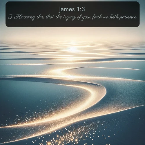 citation biblique : 3. Knowing this, that the trying of your faith worketh patience.
 sur fond image nature