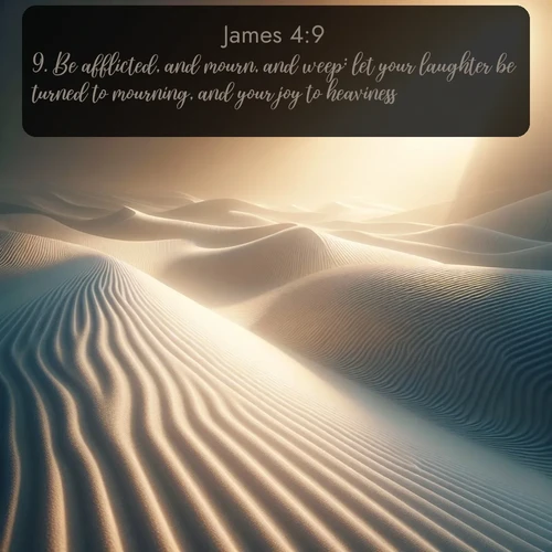 citation biblique : 9. Be afflicted, and mourn, and weep: let your laughter be turned to mourning, and your joy to heaviness.
 sur fond image nature