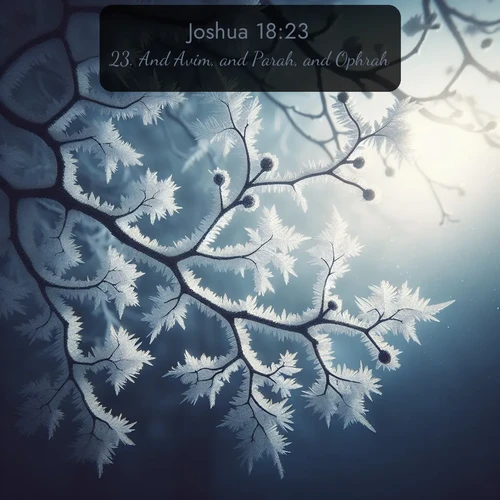 citation biblique : 23. And Avim, and Parah, and Ophrah,
 sur fond image nature