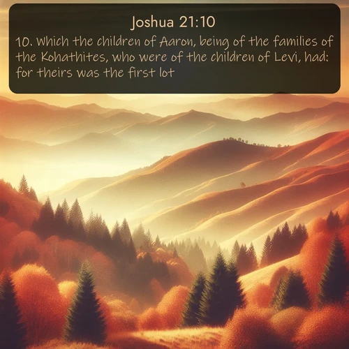 citation biblique : 10. Which the children of Aaron, being of the families of the Kohathites, who were of the children of Levi, had: for theirs was the first lot.
 sur fond image nature