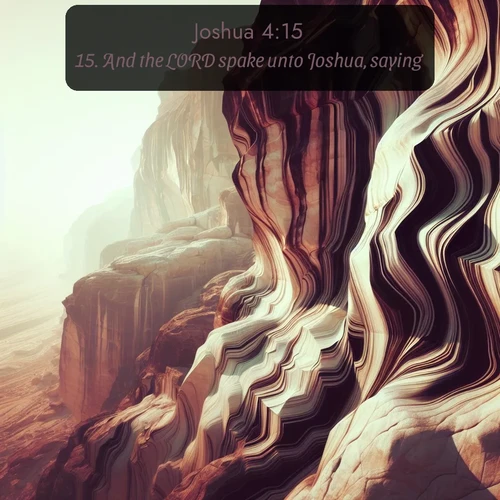 citation biblique : 15. And the LORD spake unto Joshua, saying,
 sur fond image nature