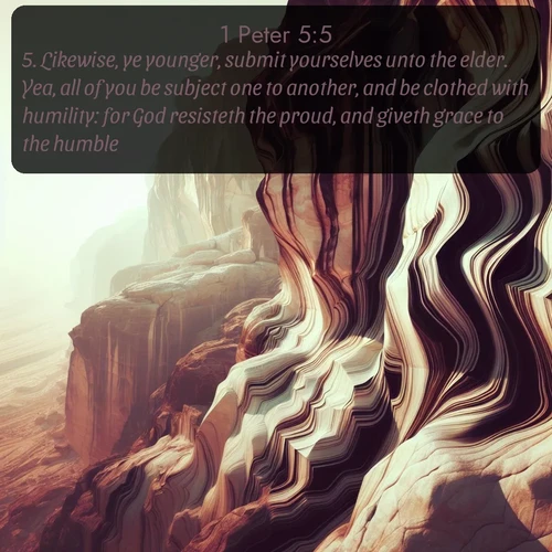 citation biblique : 5. Likewise, ye younger, submit yourselves unto the elder. Yea, all of you be subject one to another, and be clothed with humility: for God resisteth the proud, and giveth grace to the humble.
 sur fond image nature