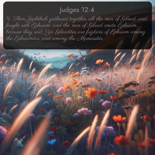 citation biblique : 4. Then Jephthah gathered together all the men of Gilead, and fought with Ephraim: and the men of Gilead smote Ephraim, because they said, Ye Gileadites are fugitives of Ephraim among the Ephraimites, and among the Manassites.
 sur fond image nature