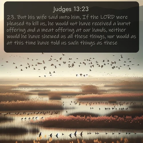 citation biblique : 23. But his wife said unto him, If the LORD were pleased to kill us, he would not have received a burnt offering and a meat offering at our hands, neither would he have shewed us all these things, nor would as at this time have told us such things as these.
 sur fond image nature