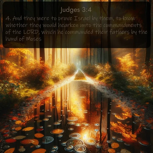 citation biblique : 4. And they were to prove Israel by them, to know whether they would hearken unto the commandments of the LORD, which he commanded their fathers by the hand of Moses.
 sur fond image nature