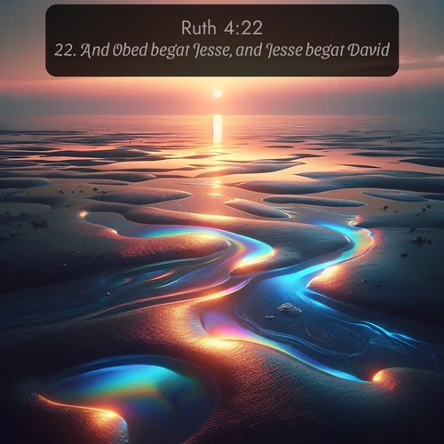 citation biblique : 22. And Obed begat Jesse, and Jesse begat David.
 sur fond image nature